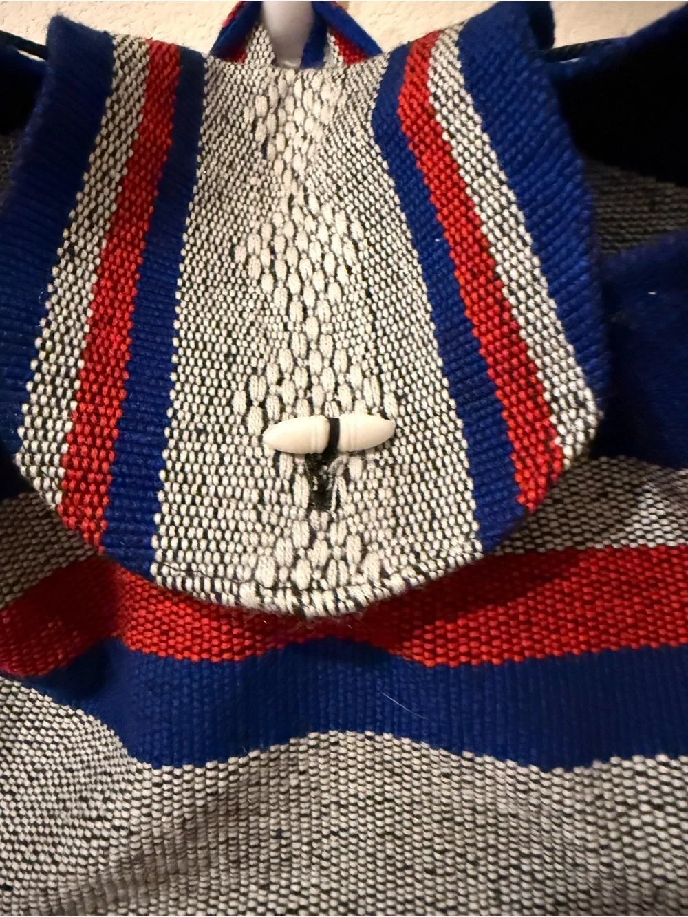 New England Patriots Woven Knit Backpack - Blue/Red/Grey